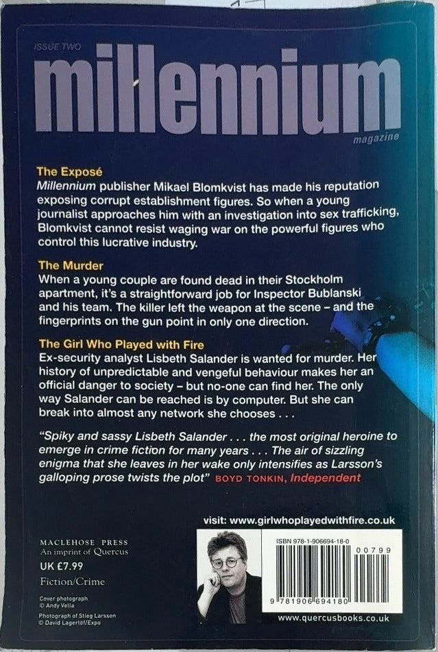 The Girl Who Played with Fire - By Stieg Larsson - back cover