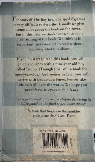 The Boy in the Striped Pyjamas — back cover