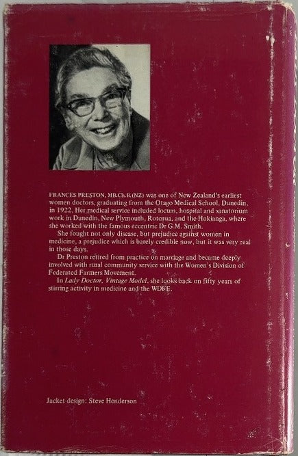Lady Doctor - By Frances I. Preston - back cover