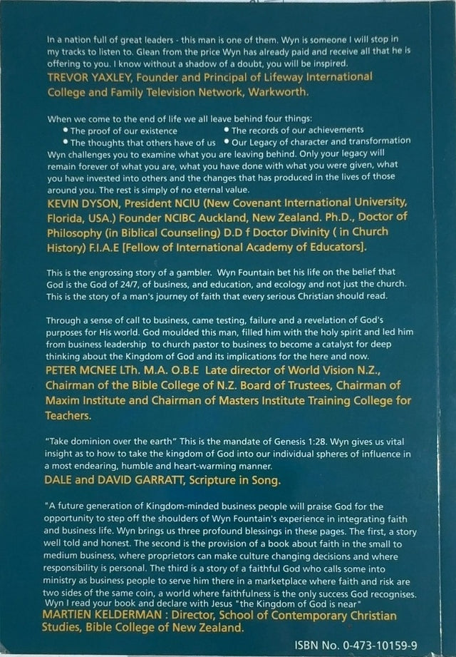 Walking on Water 24/7 - By Wyn Fountain - back cover