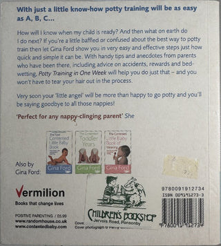 Potty Training in One Week — back cover