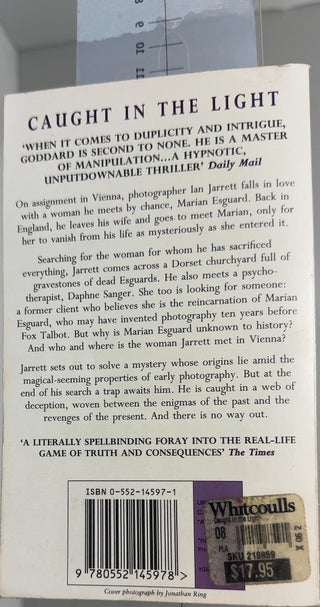 Caught in the Light - By Robert Goddard — back cover