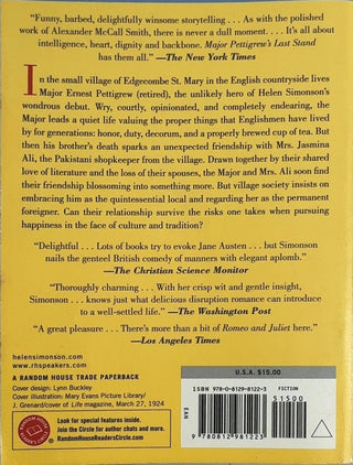 Major Pettigrew's Last Stand - By Helen Simonson — back cover