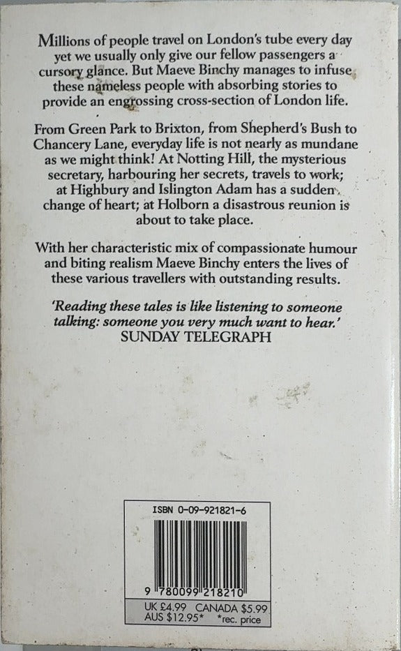 Victoria Line, Central Line - By Maeve Binchy - back cover