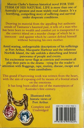 For the Term of His Natural Life - By Marcus Clarke — back cover