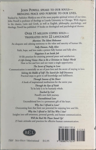 Fully Human, Fully Alive - By John Powell, S.J. — back cover