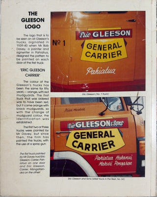 Road Transport in the North Wairarapa - By Eric Gleeson — back cover