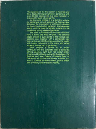 Australia and New Zealand Complete Book of Gardening - By Stirling Macoboy — back cover