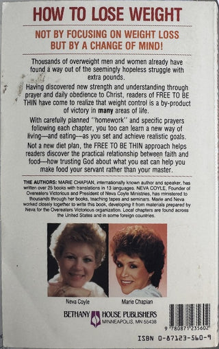 Free To Be Thin — back cover