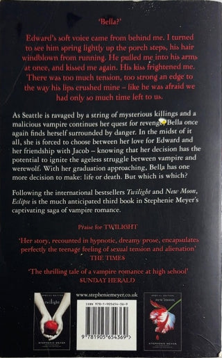 eclipse - By Stephenie Meyer — back cover