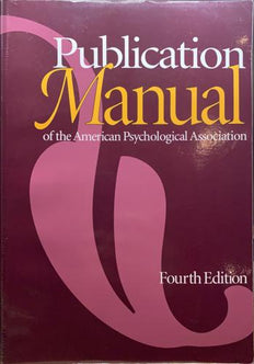 The Publication Manual of the American Psychological Association