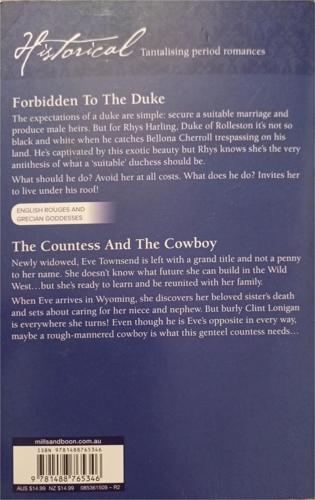 Forbidden To The Duke / The Countess And The Cowboy — back cover