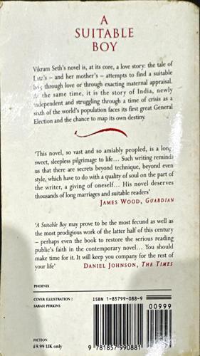 A Suitable Boy — back cover