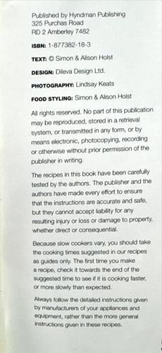Year-Round Recipes for Crockpots & Slow Cookers — copyright page