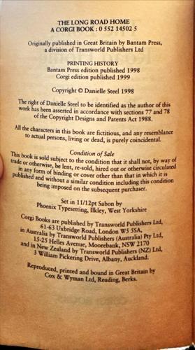 The Long Road Home — copyright page