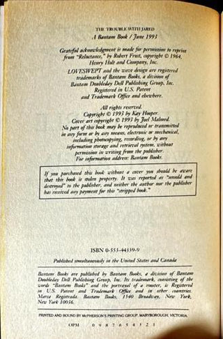 The Trouble with Jared — copyright page