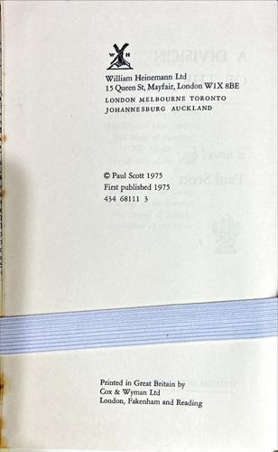 A Division of the Spoils — copyright page
