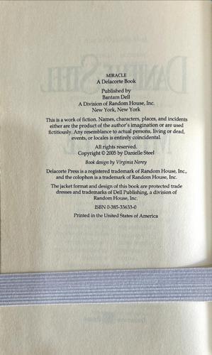 Miracle — copyright page