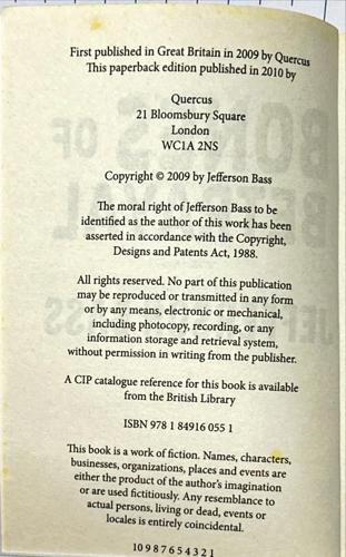 Bones of Betrayal — copyright page